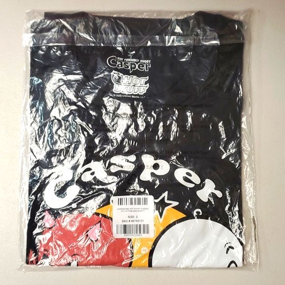 ❤️NWT VINTAGE TORRID TEE CASPER THE FRIENDLY GHOST & HOT STUFF - SIDE SPLIT - Picture 4 of 14
